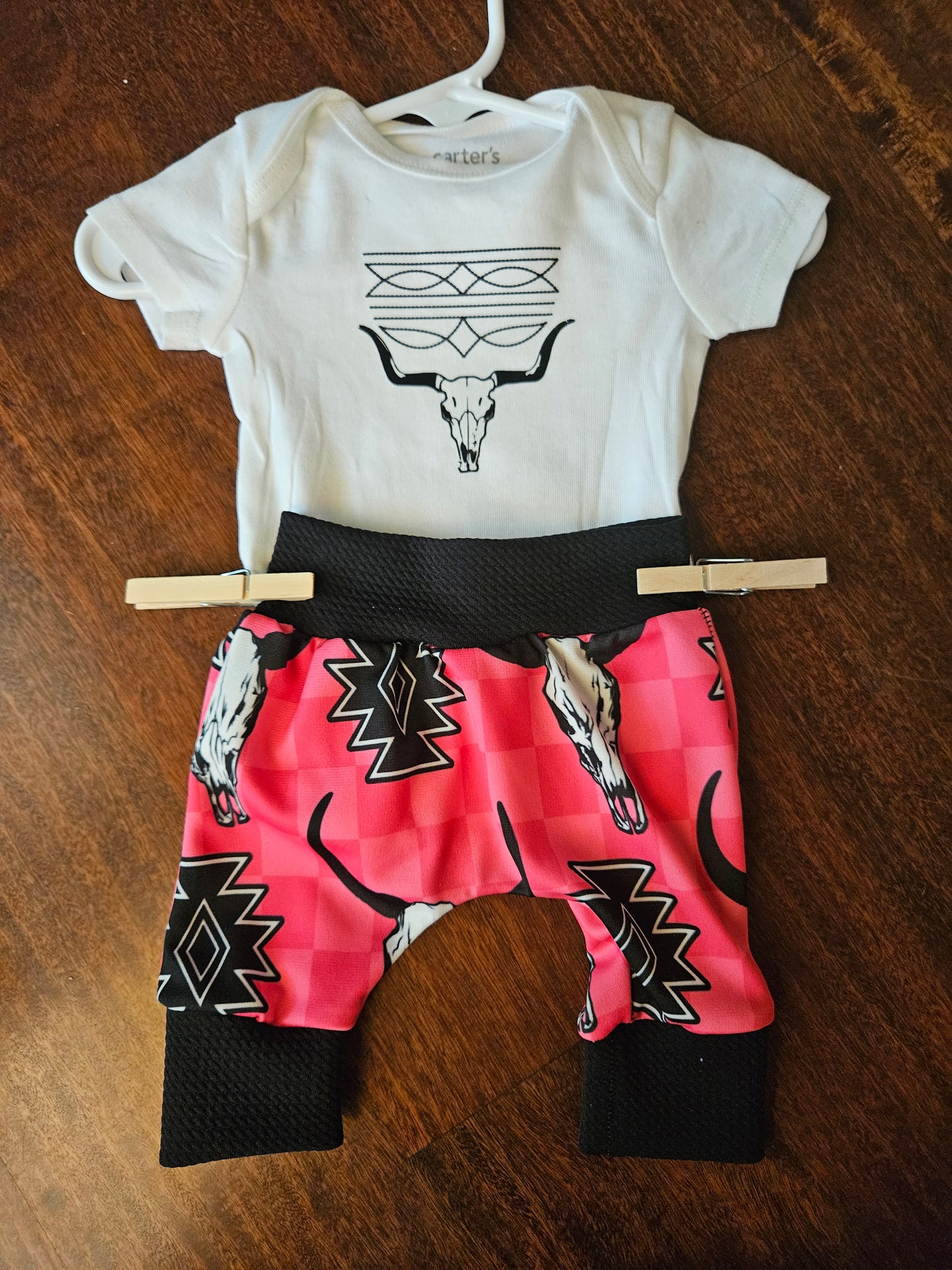 Pink cow pants set