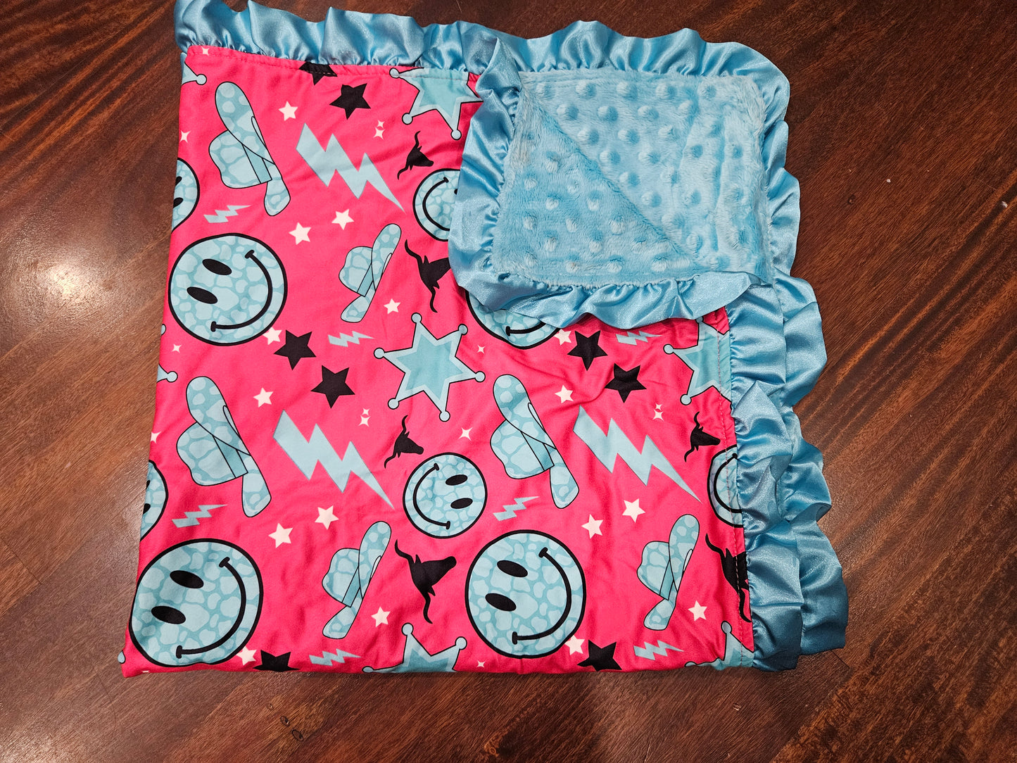 Smiley cowgirl blanket