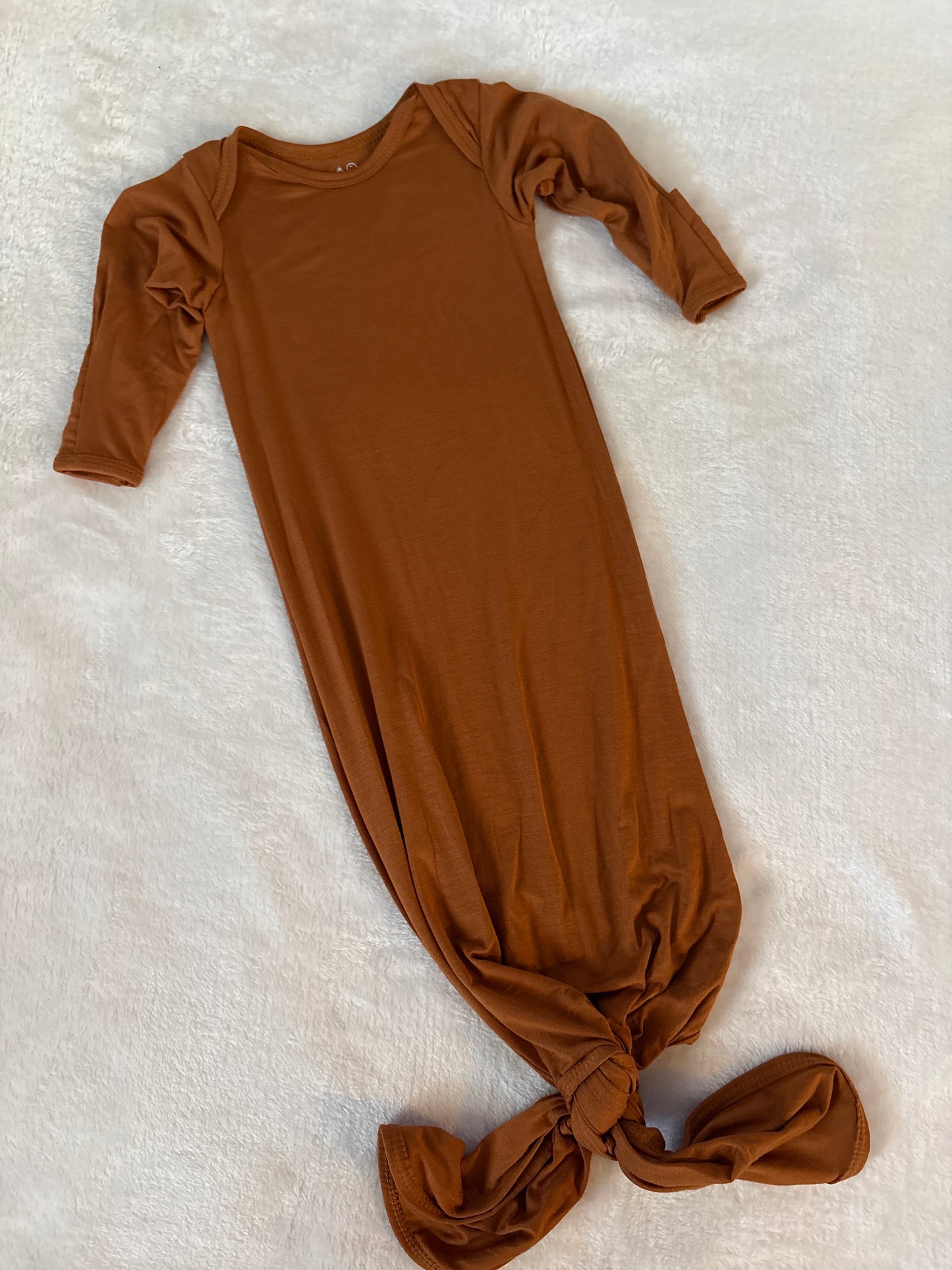 Rust bamboo knotted gown