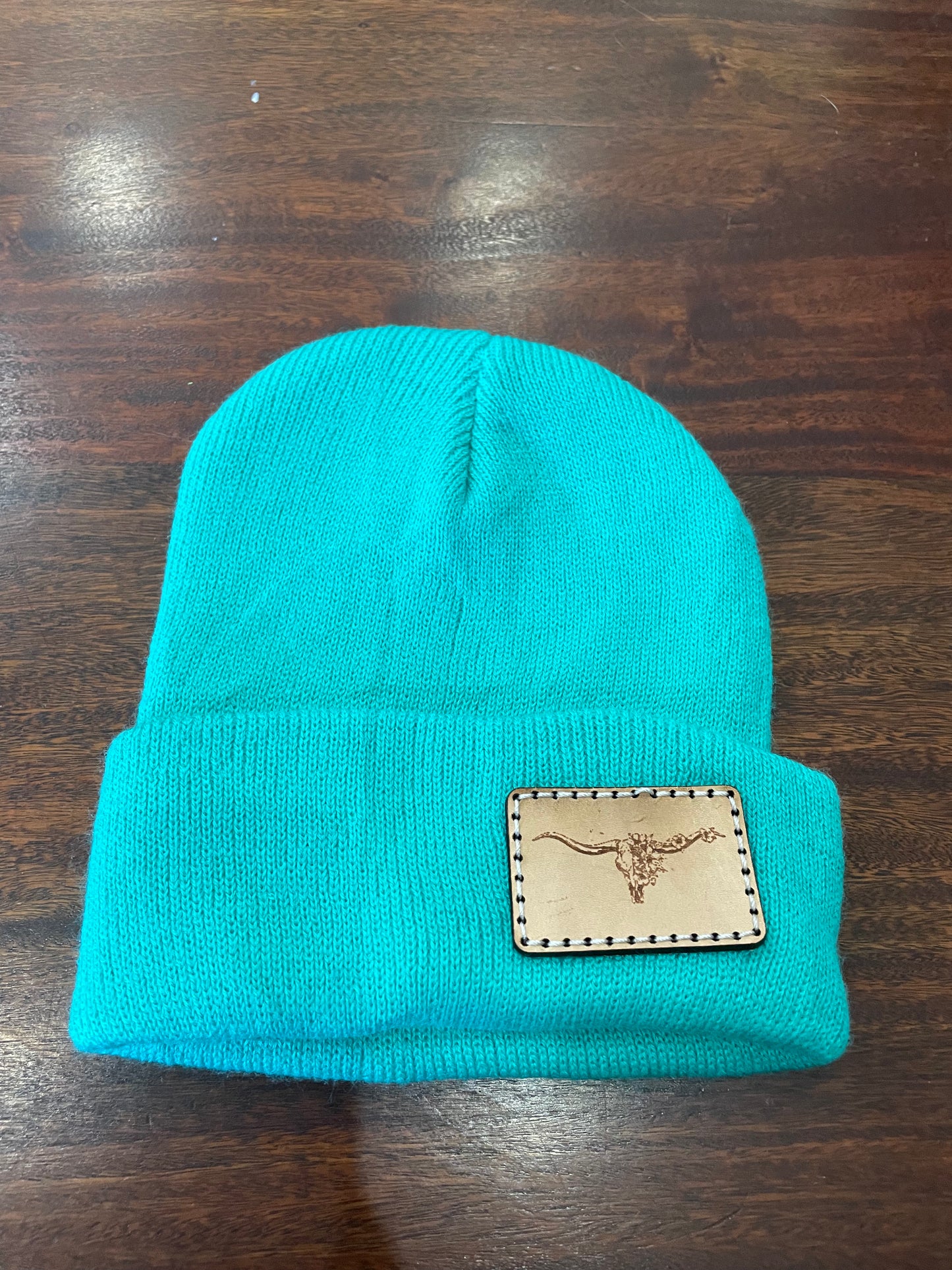 Teal longhorn beanie