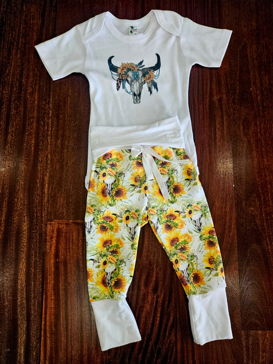 12-18 month Steer and sunflower