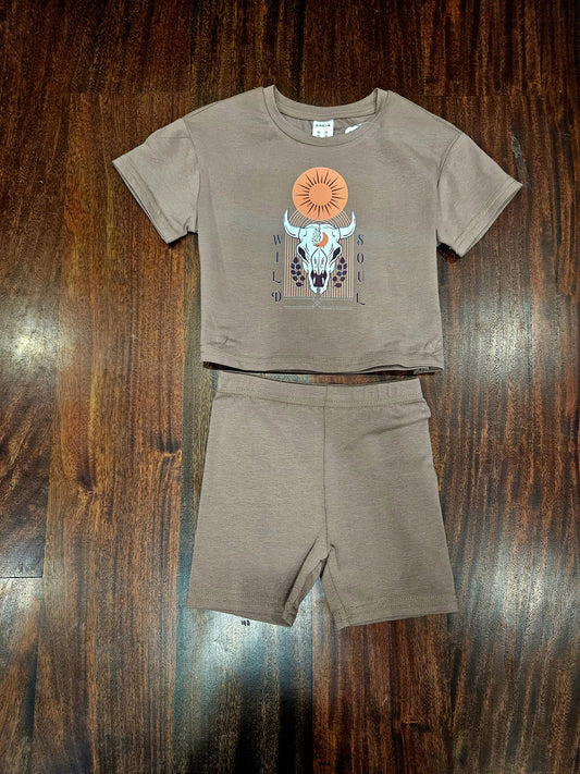 Size 2 Wild soul biker short set