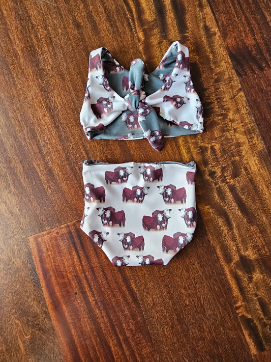 Reversible cow swim suit