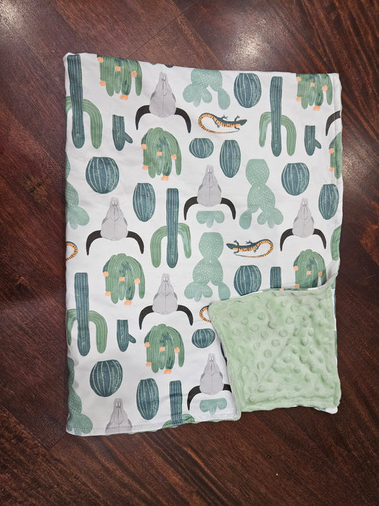 Green cactus blanket