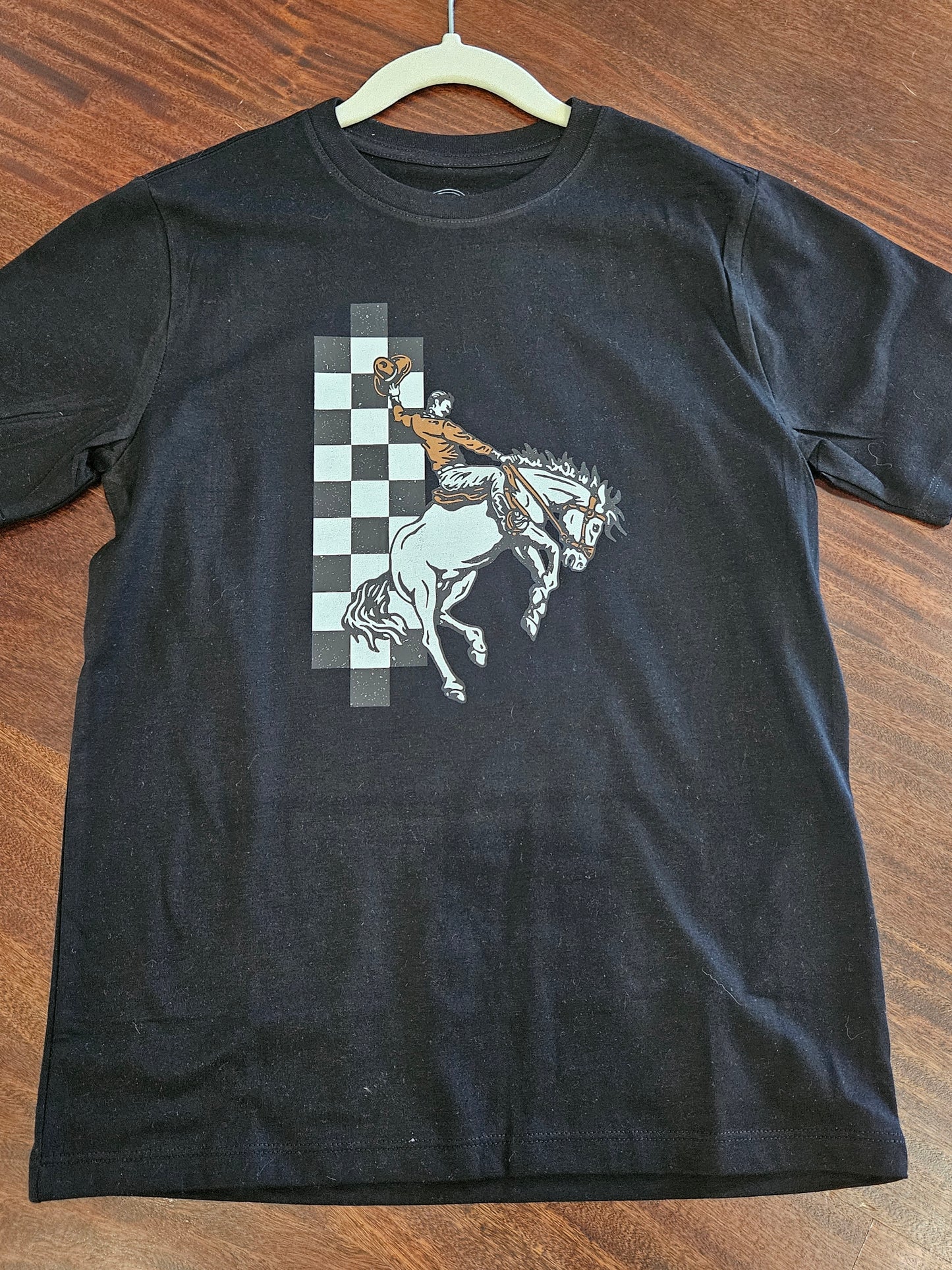 Checkered bucking horse