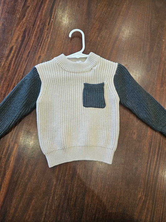 Cream and gray sweater