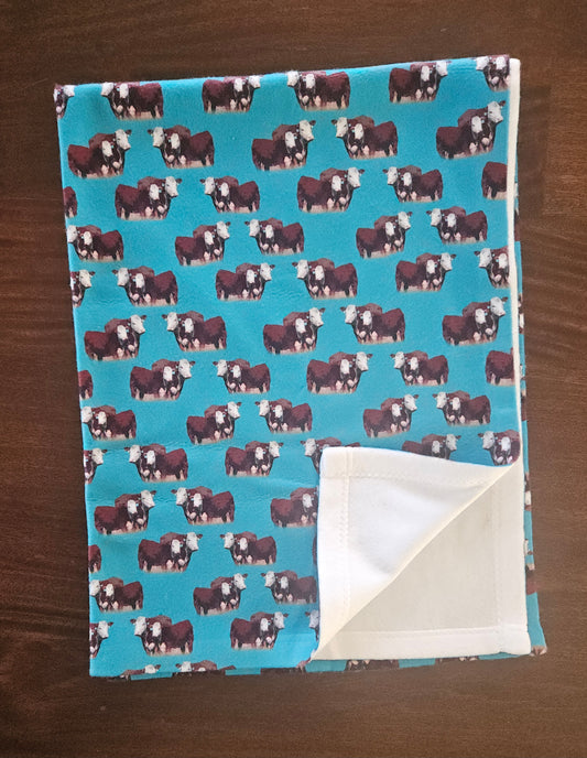Blue cow blanket
