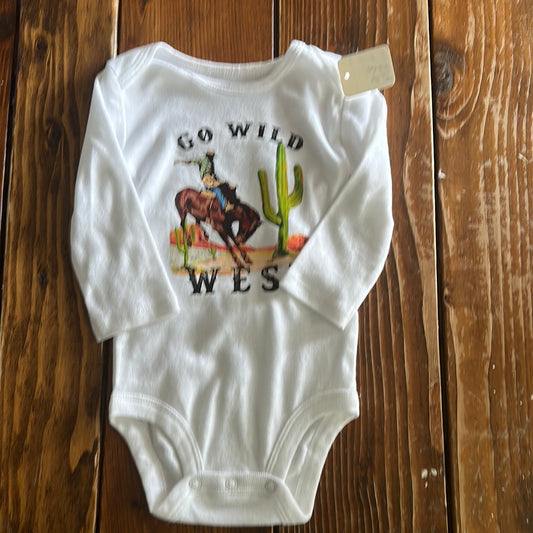 3-6 month Go west Onesie
