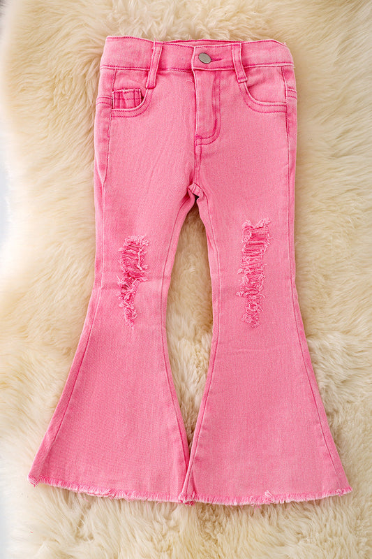 Pink flare pants