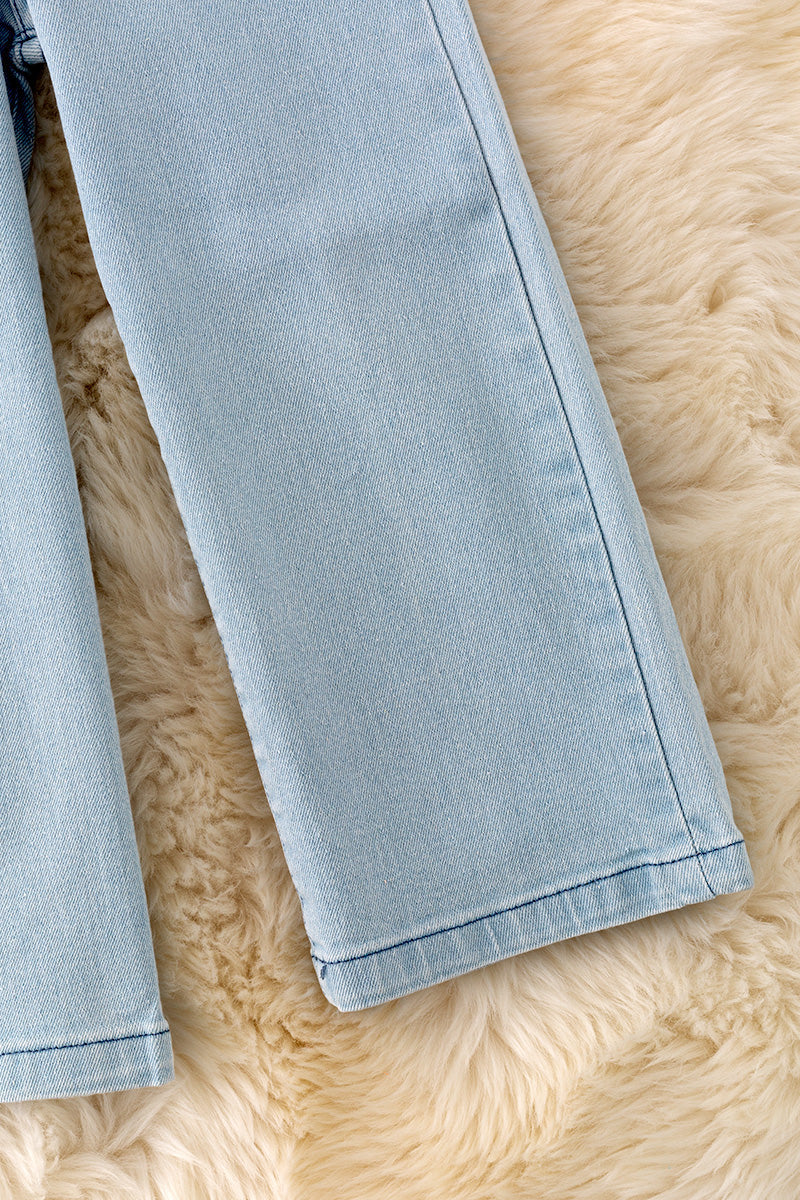 Light denim loose fit pants