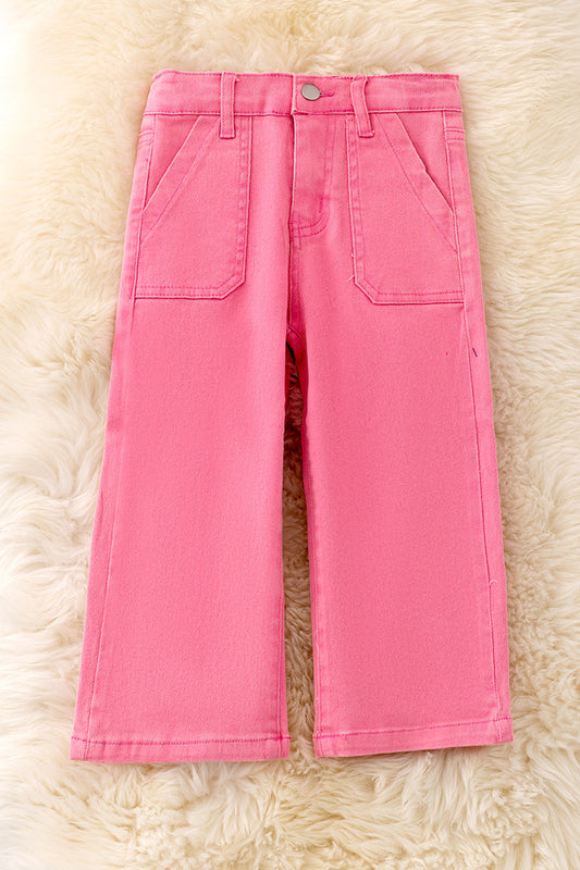 Pink loose fit denim pants