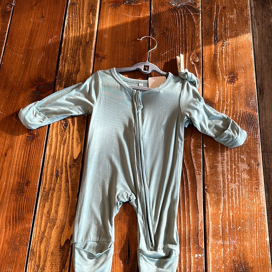 3 month Sage green sleeper with Hat