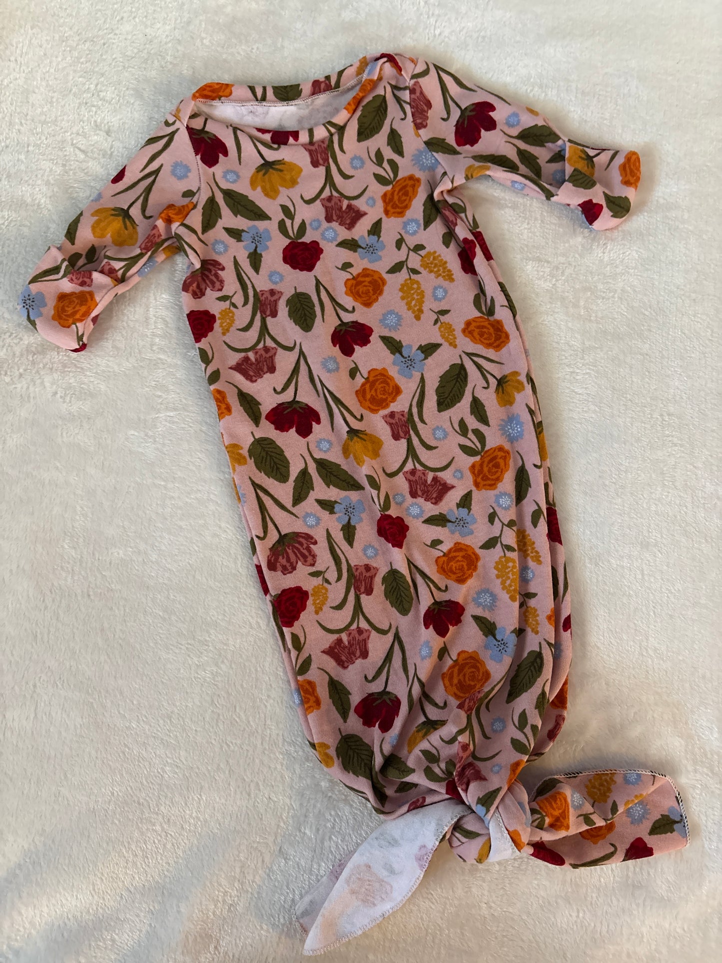 Pink floral knotted gown