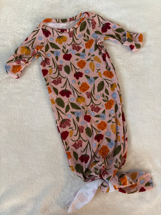 Pink floral knotted gown