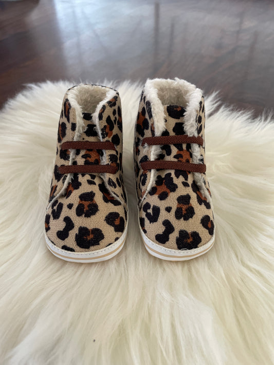 Cheetah print high top shoes