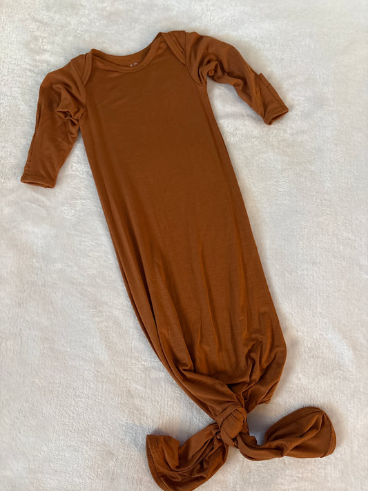 Rust bamboo knotted gown