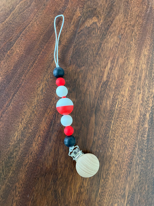 Fishing bobber binky clip