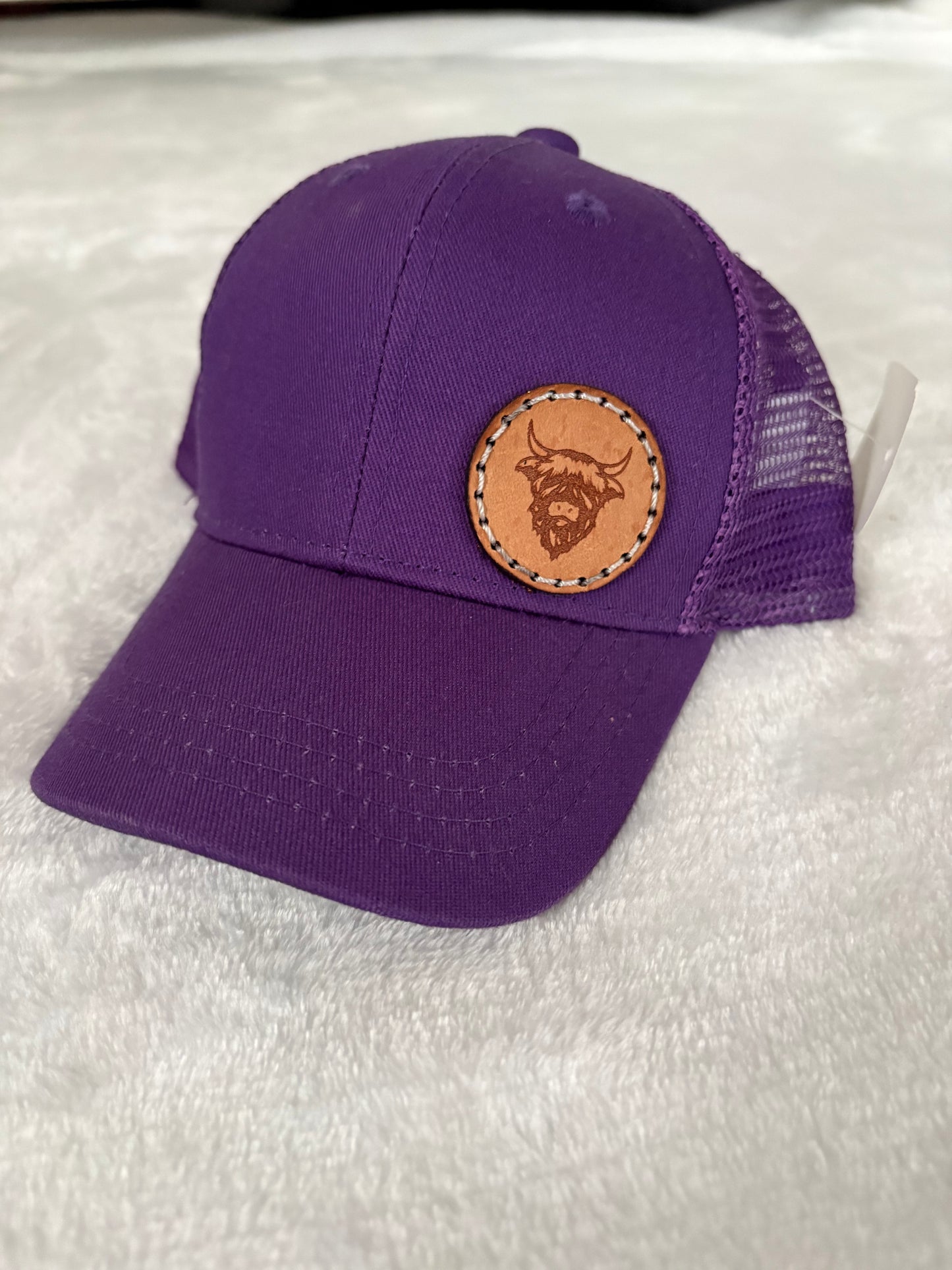 Purple highland cow hat