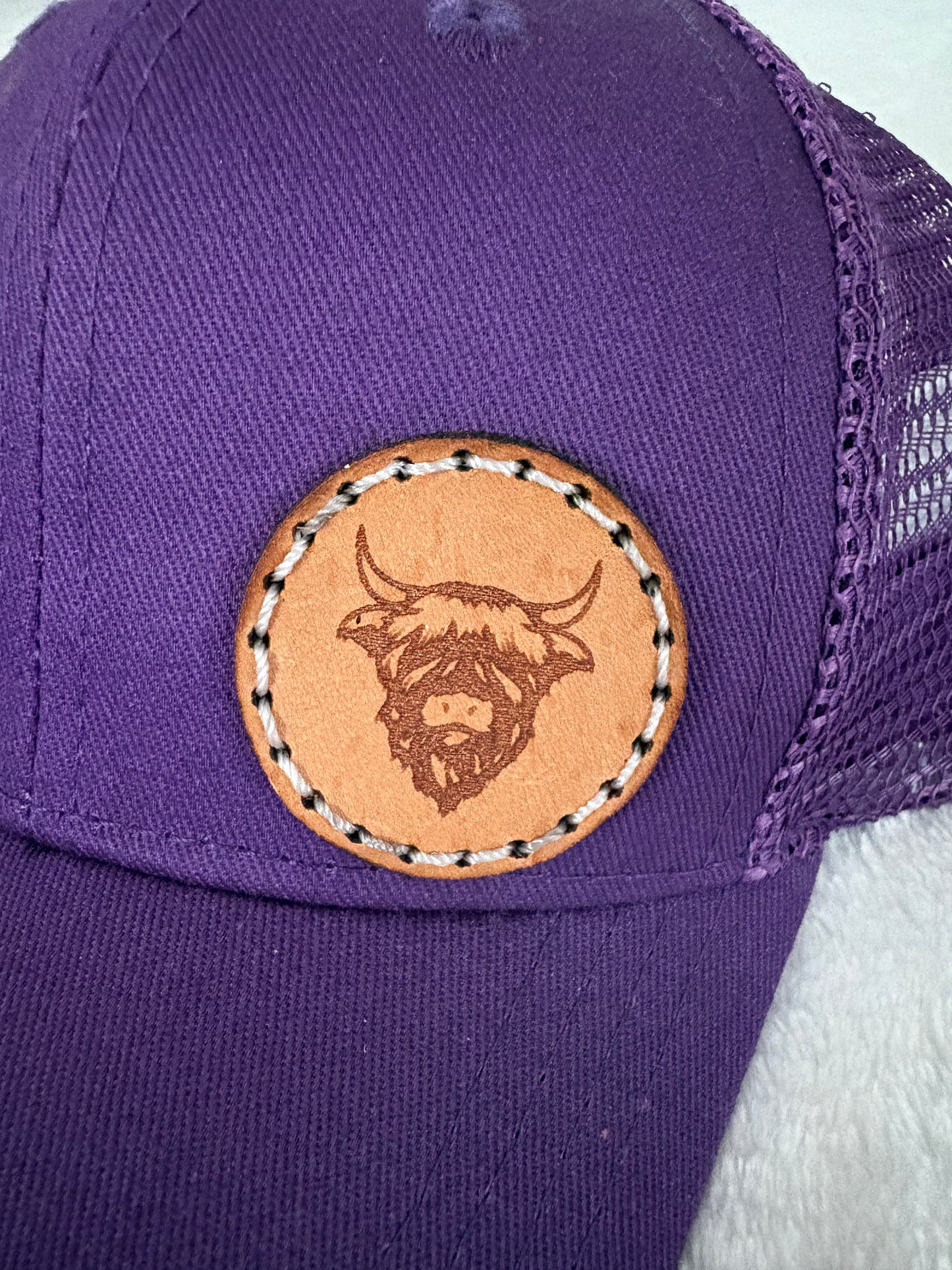 Purple highland cow hat