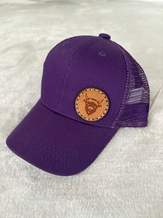 Purple highland cow hat