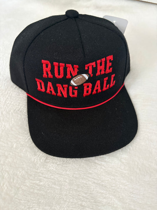 Flat brim black baby hat