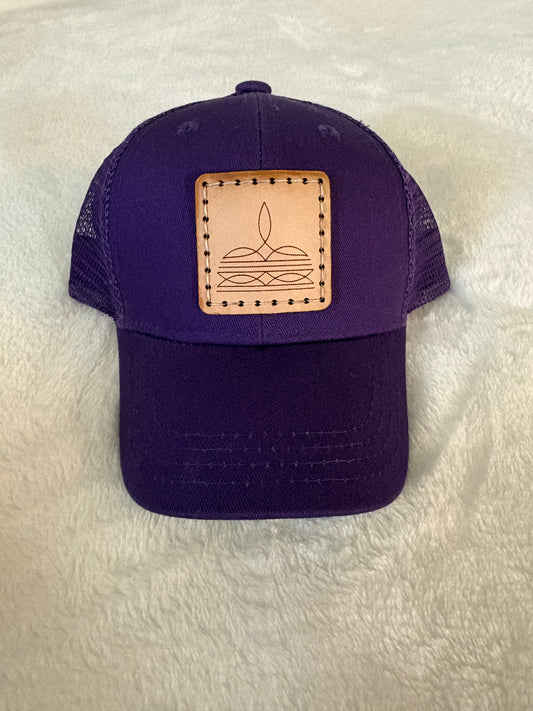 Purple boot stitch SnapBack hat