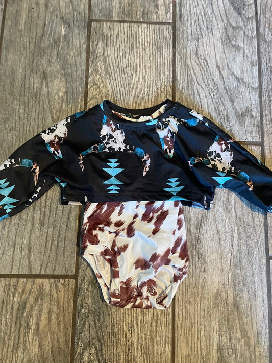 cow romper with crop top