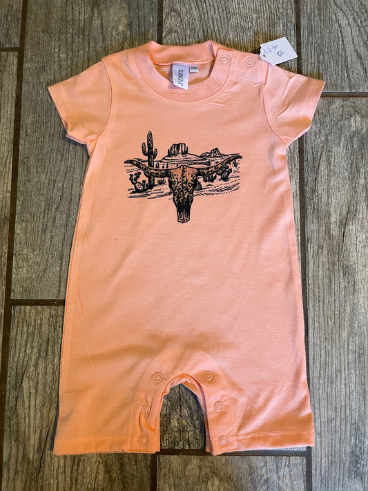 0-3 month skull romper
