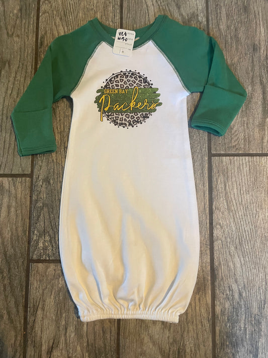 0-6 month green football gown