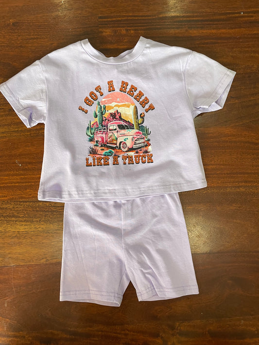 Truck biker short set