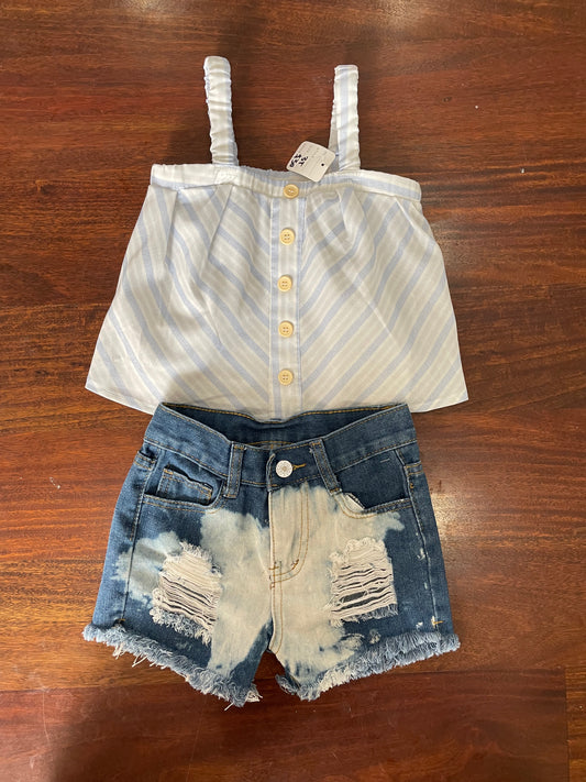 Denim shorts set