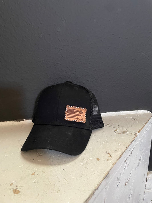 Black infant flag hat
