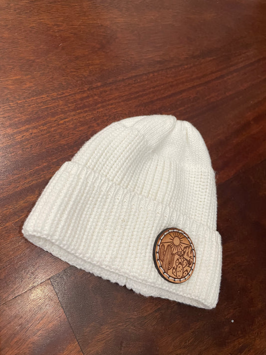 White infant beanie
