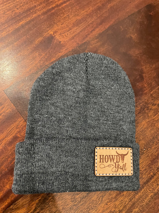 Gray howdy beanie