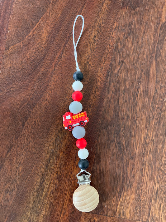 Fire truck binky clip