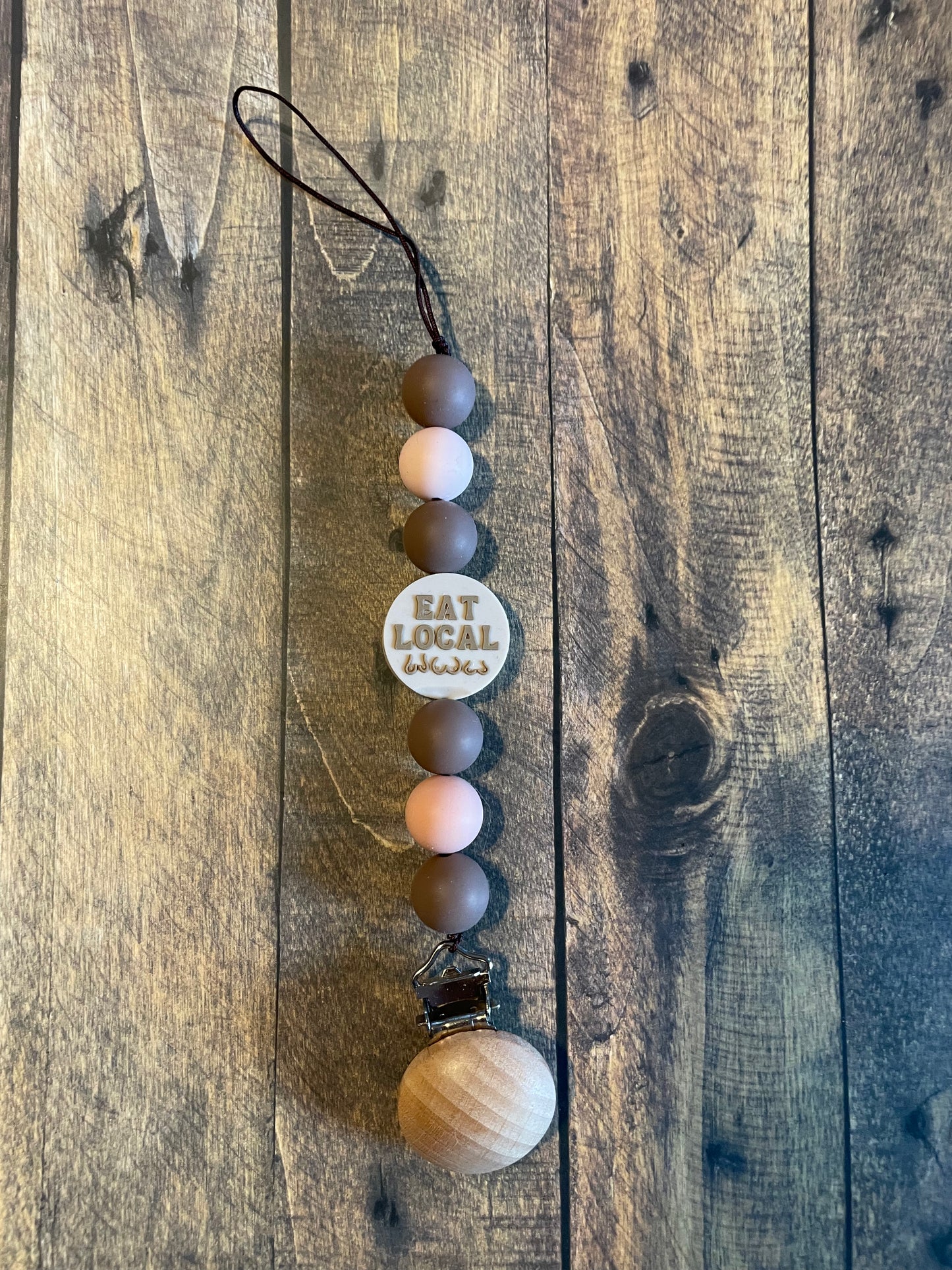 Eat local binky clip
