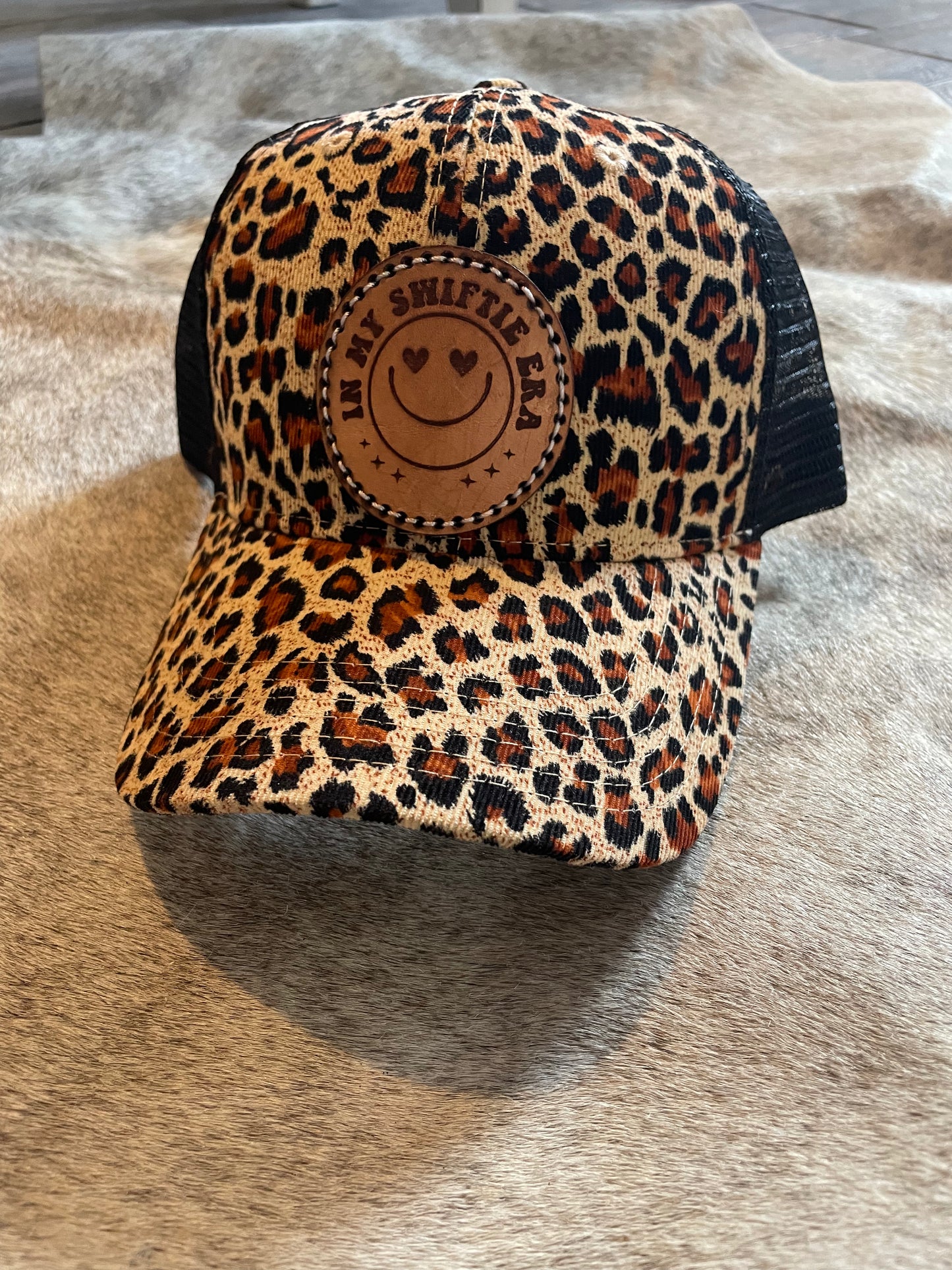 Smiley face cheetah hat