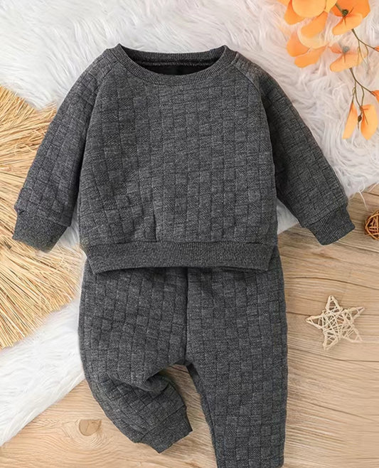 Grey quilted outfit set