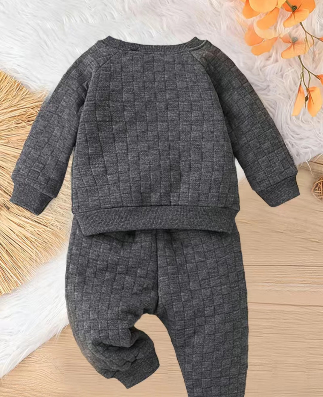 Grey quilted outfit set