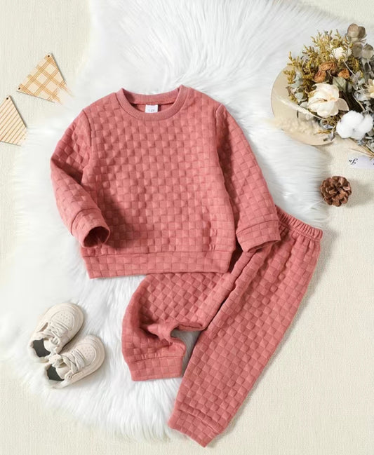 Pink quilted outfit set