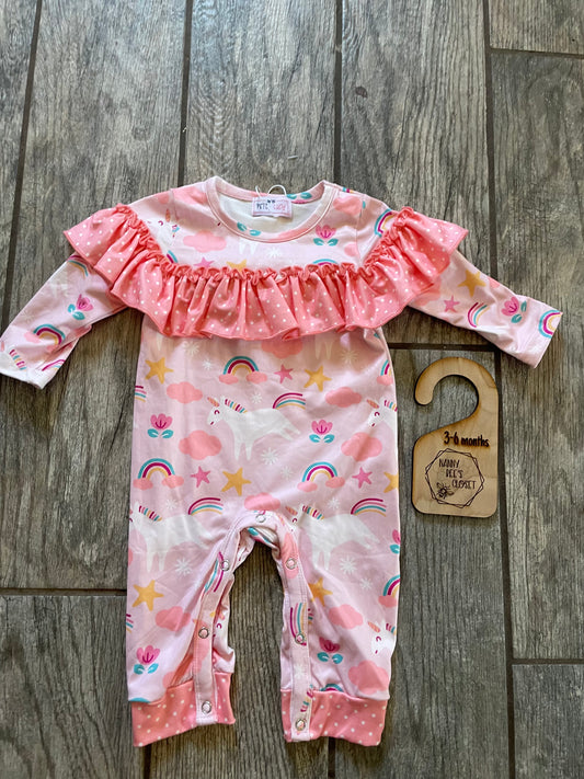 Unicorn romper 3-6 m