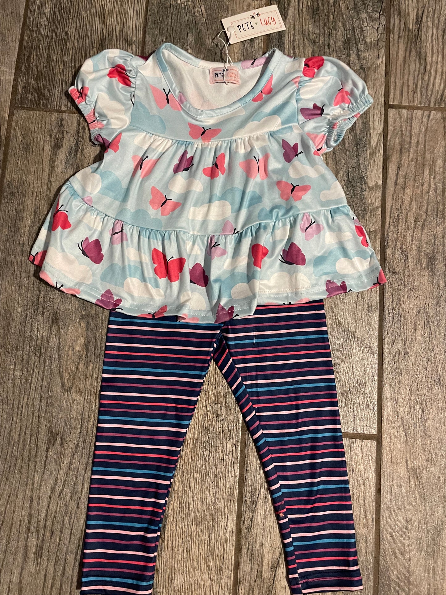 Pete & Lucy butterfly pant set 12-18 month