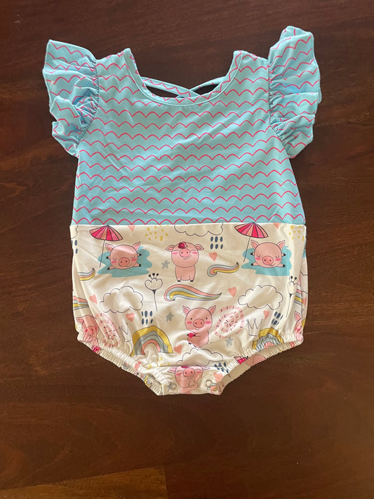 Pete & Lucy Piggie Romper 18-24 months